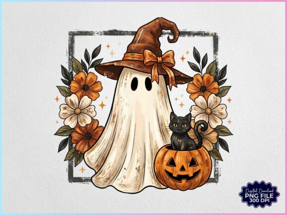 Download Vintage Halloween Ghost Witch PNG - Halloween Collection