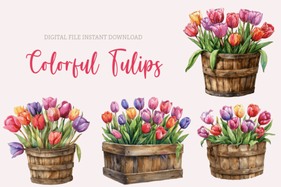 Download Watercolor Tulips Clipart Spring Flowers - Spring Collection