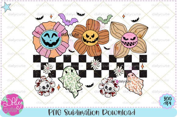 Download Halloween Vibes Ghost Cute Flowers PNG - Halloween Collection