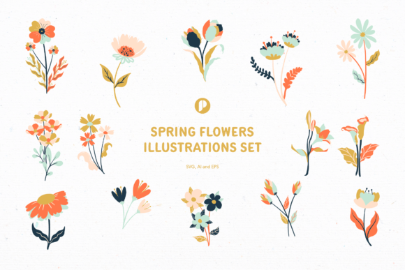 Download Soft Pastel Spring Flowers Illustration - Spring Collection