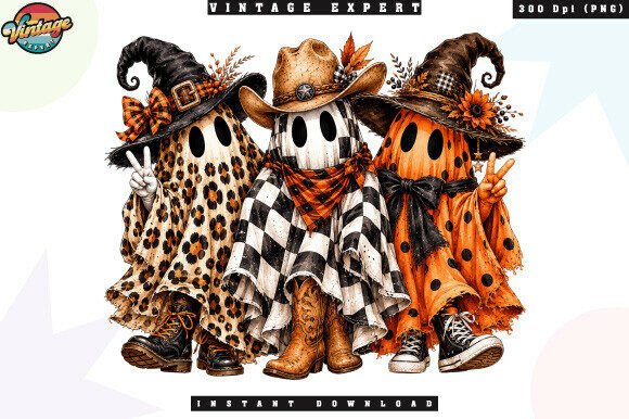 Download Western Ghost Friends Halloween PNG - Halloween Collection