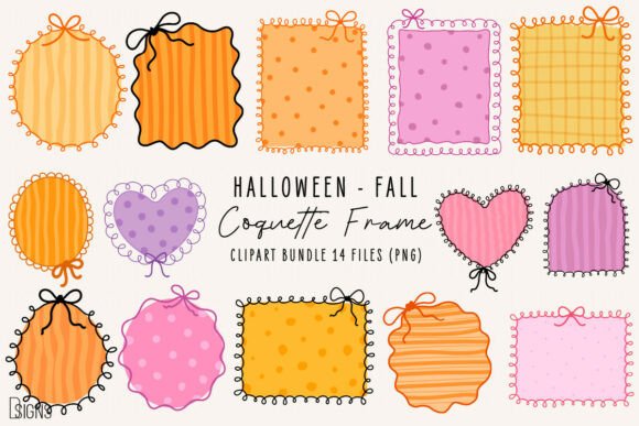 Download Halloween Fall Coquette Frame Bundle Png - Fall Collection