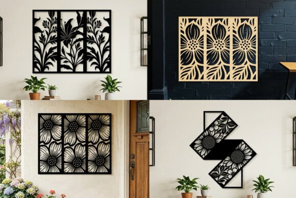 Download Laser Cut Floral Wall Panel SVG Bundle - Wall panel Collection