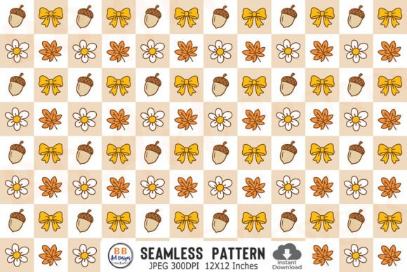 Download Checkerboard Fall Seamless Pattern Paper - Fall Collection