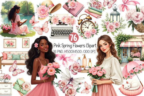 Download Pink Spring Flowers Clipart - Spring Collection