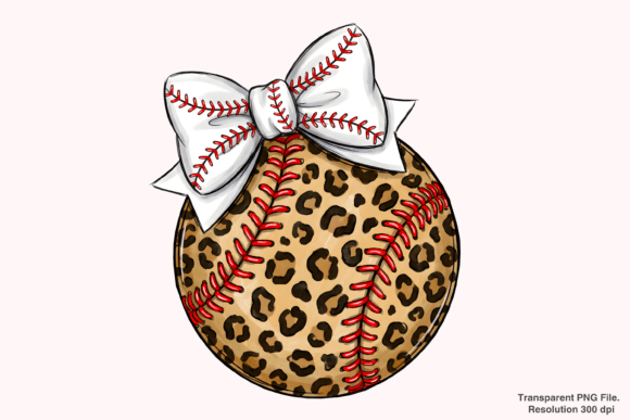 Download Leopard Baseball Coquette Bow Png - Baseball coquette Collection