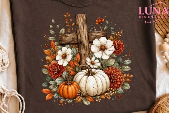 Download Fall Cross Pumpkin Floral PNG Clipart - Fall Collection