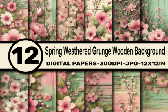 Download Spring Weathered Wooden Grunge Background - Spring Collection