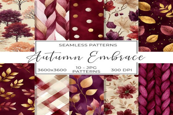 Download Burgundy Fall Seamless Pattern - Fall Collection