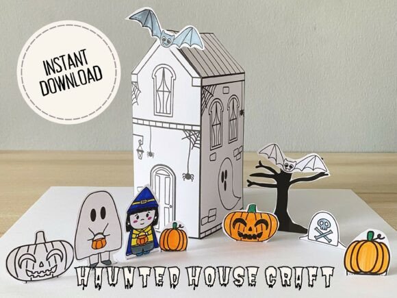 Download Halloween Haunted House Craft DIY Paper - Halloween Collection