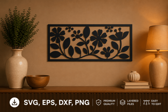 Download Laser Cut Floral Wall Panel SVG File - Wall panel Collection
