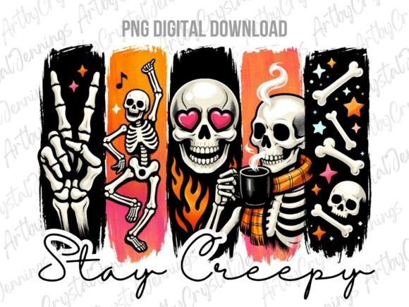 Download Stay Creepy Skull Halloween Skeleton PNG - Premium Resources