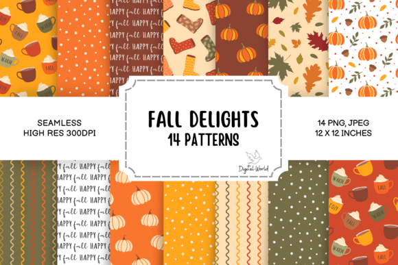 Download Fall Seamless Pattern Bundle 02 - Fall Collection