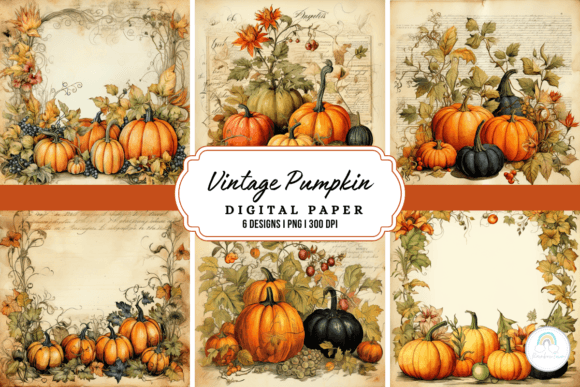 Download Vintage Pumpkin Fall Background - Fall Collection