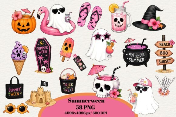 Download Summerween PNG Bundle, Cute Halloween - Halloween Collection