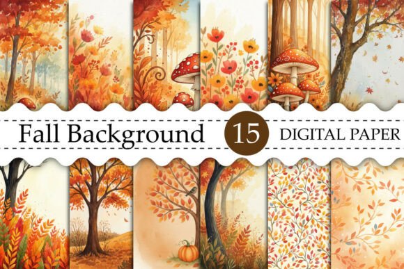 Download Watercolor Whimsical Fall Background - Fall Collection