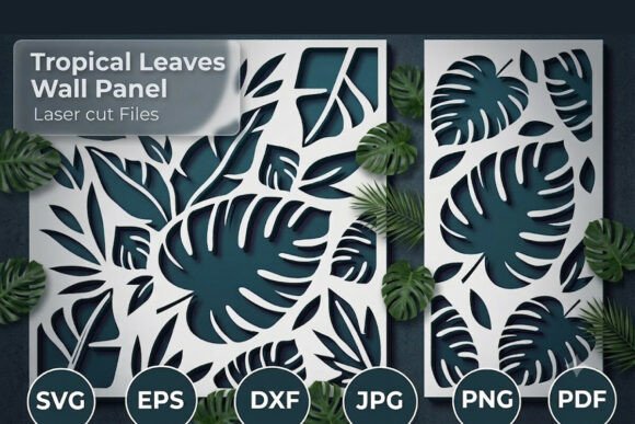 Download Tropical Leaves Wall Panel. Cut Files - Wall panel Collection