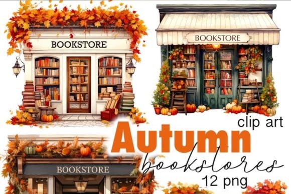 Download Autumn Bookstore Digital Fall Designs - Fall Collection