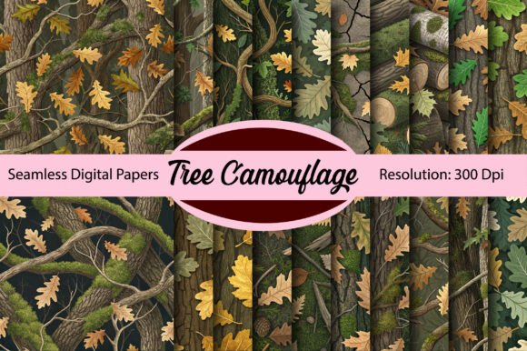 Download Tree Camouflage Seamless Digital Paper - Camouflage Collection