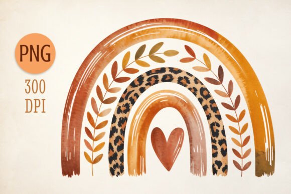 Download Rustic Fall Rainbow Clipart with Leopard - Fall Collection