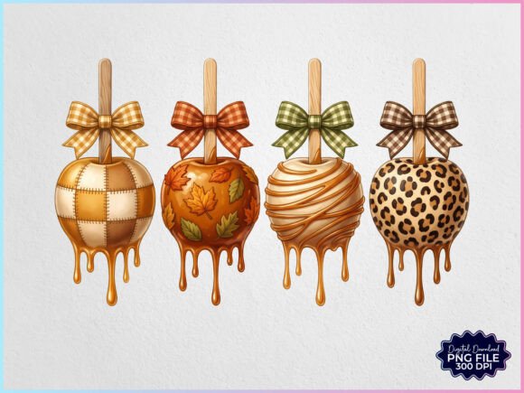 Download Preppy Fall Caramel Apples Autumn PNG - Fall Collection