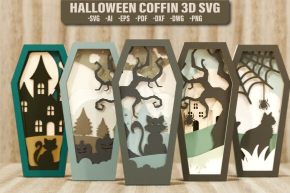 Download Halloween Coffin 3D SVG Layered BUNDLE - Halloween Collection