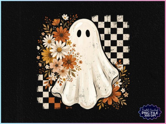 Download Preppy Floral Ghost Fall Ghost PNG - Fall Collection