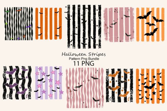Download Halloween Stripes Pattern Png Bundle - Halloween Collection