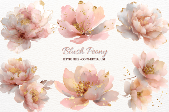 Download Blush Peony Clipart Spring Flowers PNG - Spring Collection
