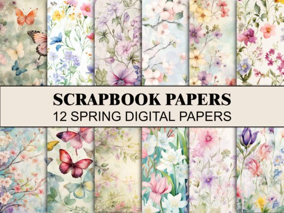 Download Spring Flowers Scrapbook Paper Pattern - Spring Collection