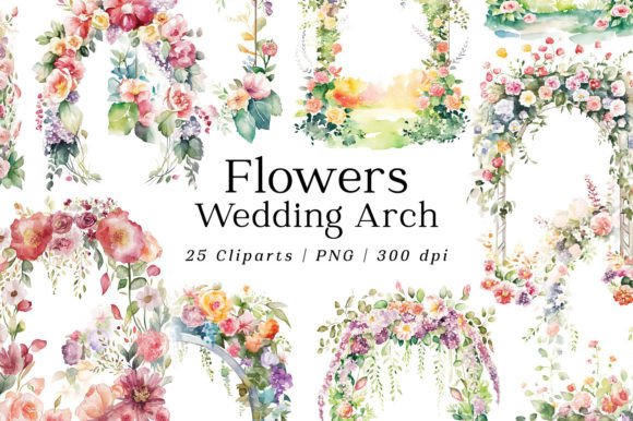Download Spring Flowers Wedding Arch Watercolor - Spring Collection